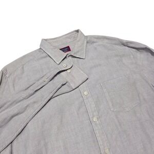 UNTUCKit Button‎ Down Shirt Long Sleeve Cotton Casual Gray X-Large Gray Lined XL